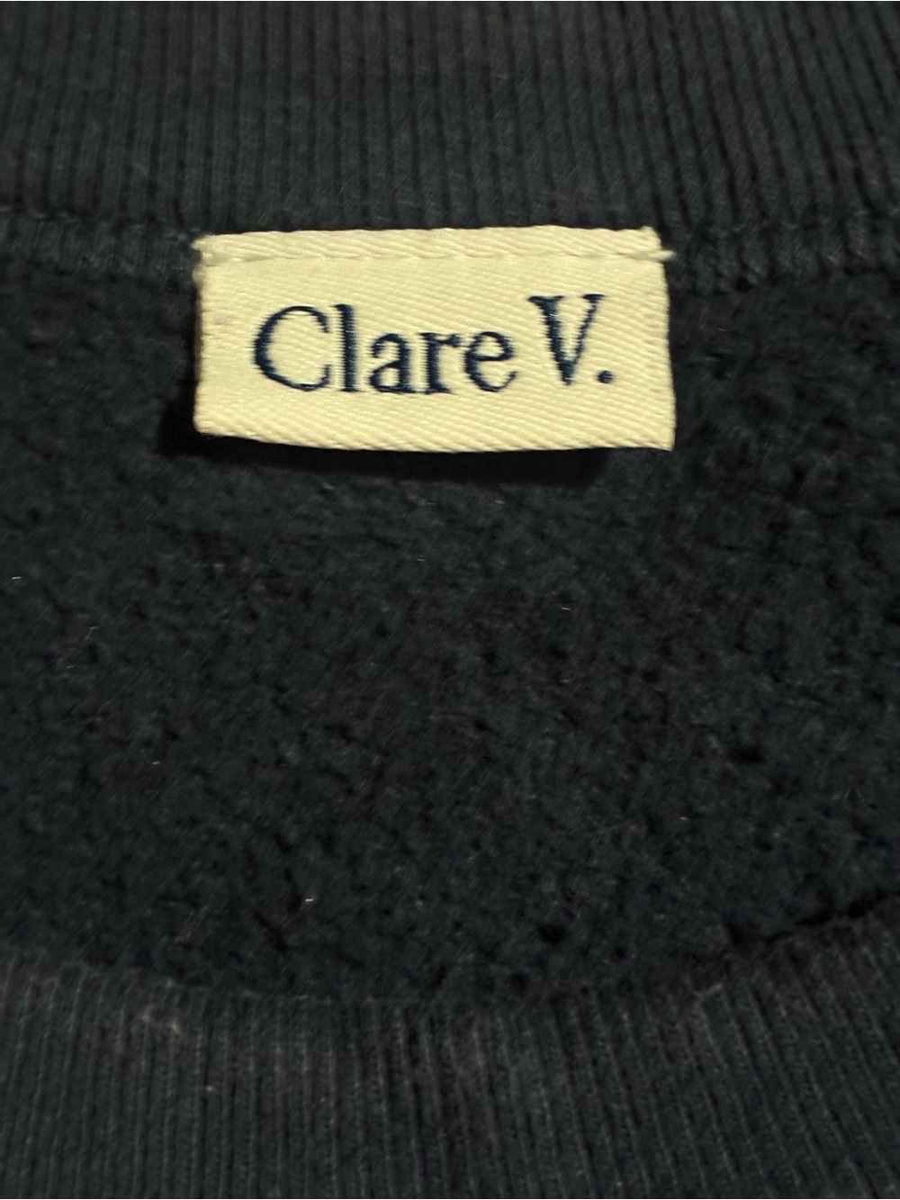 Clare V. Bisous Sweatshirt Lips Navy - Picture 6 of 11